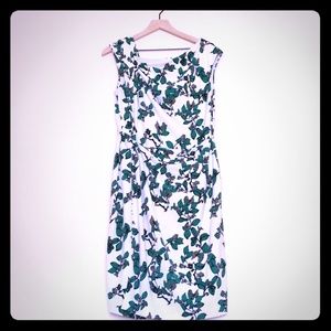 Green floral Eva Mendes dress